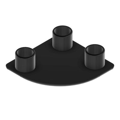 60-120-1 MODULAR SOLUTIONS POLYAMIDE PART<br>END CAP 45MM X 45MM ROUND CORNER BLACK